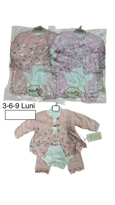 compleu fete 3-9 luni 3/set