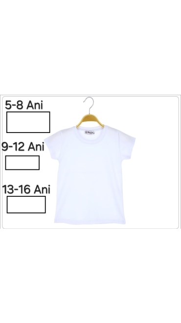 tricou alb copii scoala 13-16 ani 4/set