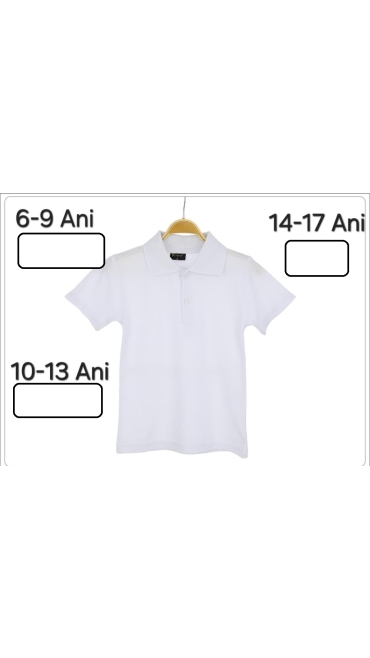 tricou alb copii scoala 6-9 ani 4/set