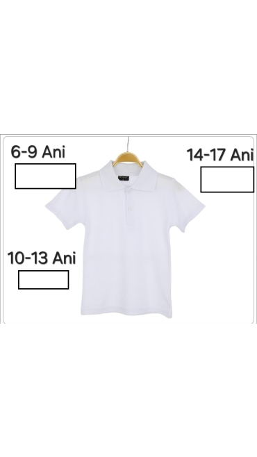 tricou alb copii scoala 10-13 ani 4/set