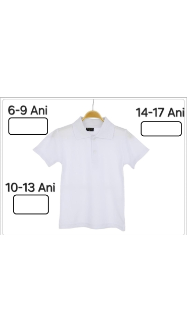 tricou alb copii scoala 14-17 ani 4/set