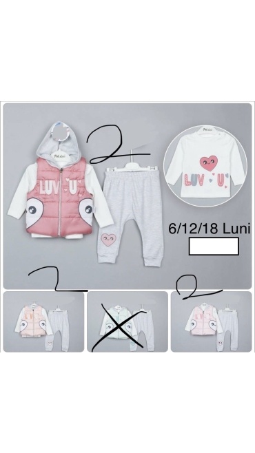 compleu fete 6-18 luni 3/set