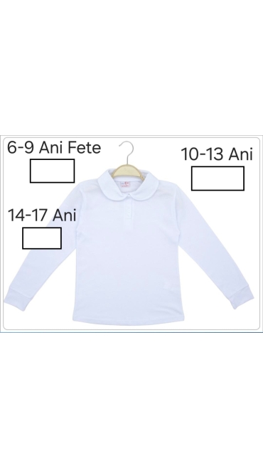 bluza alba fete scoala 10-13 ani 4/set
