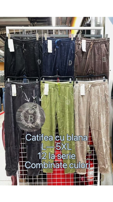 pantaloni dama catifea blana l-5xl 12/set