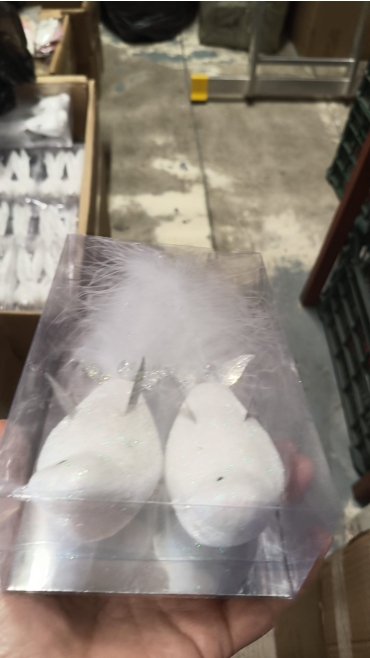 set 2 pasari decorative brad 6/set