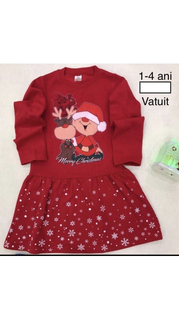 rochie fete craciun vatuita 1-4 ani 4/set
