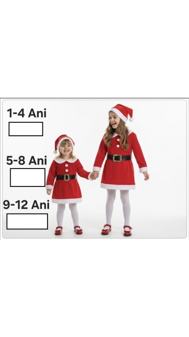 rochie craciunita 1-4 ani 4/set