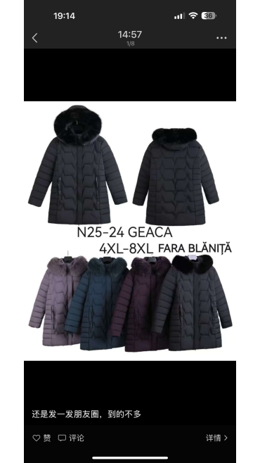 geaca dama 4xl-8xl 5/set