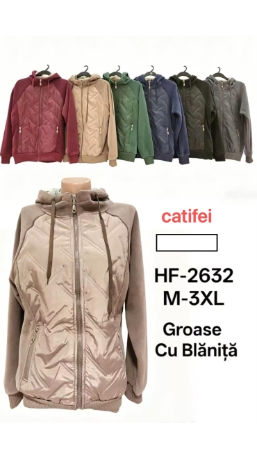 hanorac dama gros catifea cu blana m-3xl 5/set