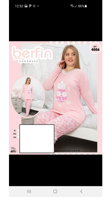 pijama dama berfin batal 100%bbc xl-3xl 3/set