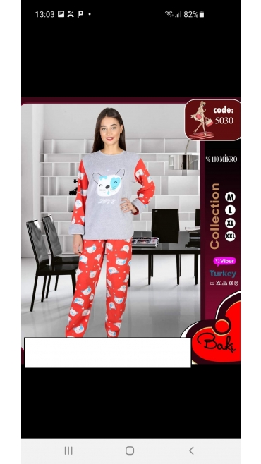 pijama dama baki cocolino 100%micro m-2xl 4/set