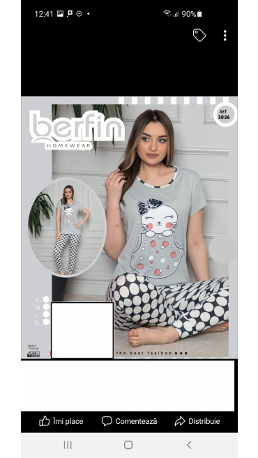 pijama dama berfin 100%bbc s-xl 4/set