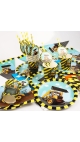 Set Aniversar Camioneta - 121 Piese, Farfurii, Pahare, Tacâmuri și Decoratiuni