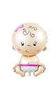 Balon folie bebe fetita pentru botez, Baby Shower Girl, 45 x 28 cm, It's Party Time