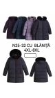geaca dama cu blana 4xl-8xl 5/set